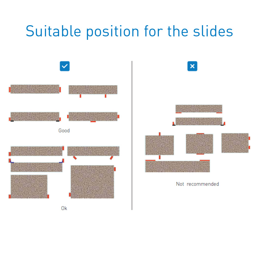 recinnebded drawer slide positions